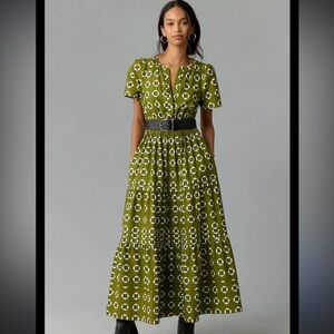 Anthropologie Somerset Maxi Dress green size Large
